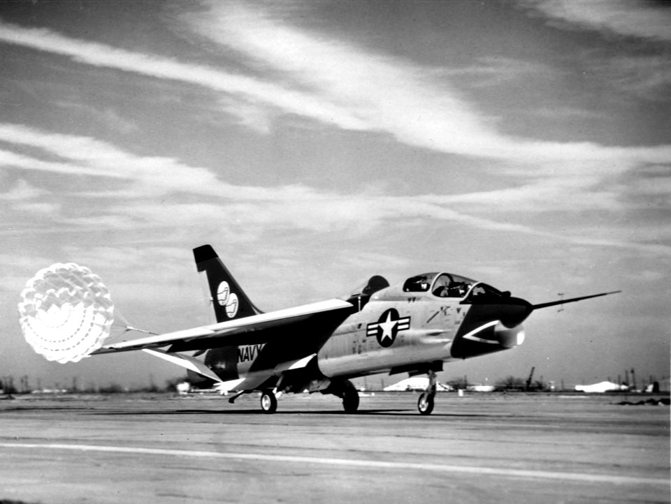 F8U-1T 6Feb62 first flight NAN4-62