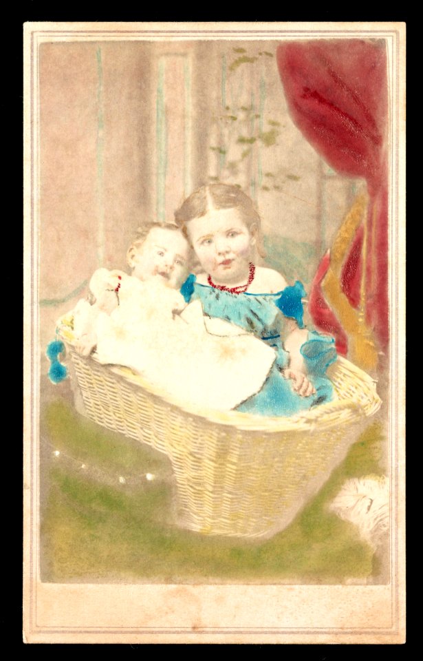Girl and infant in a basket) - J. G. Stacy, Artist, cor. Main and Cherry Sts., Rahway, N.J LCCN2016653186