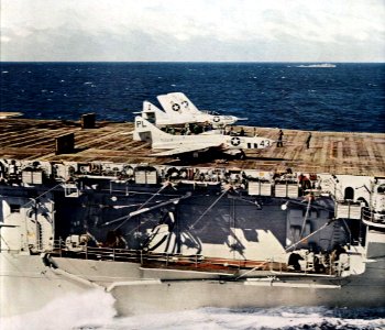 F9F Cougars of VFP-62 and VF-174 on USS Bennington (CVA-20) c1957