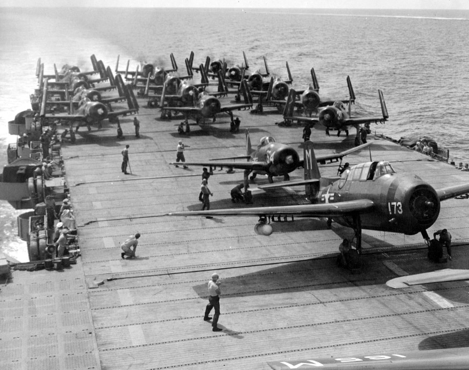 F8Fs TBM on USS Monterey CVL-26
