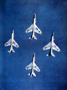 F8U-1E Crusaders VF-33 in flight c1961
