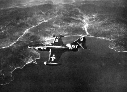 F9F-2 Panther of VF-52 in flight in 1953