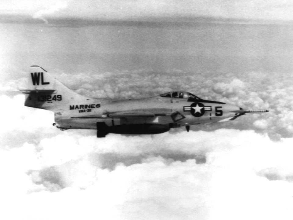 F9F-8B Cougar of VMA-311 in flight 1958