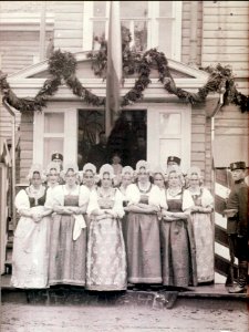 Girls in feast dresses (Staraya Russa)