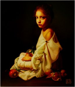 GIRLWITH POMEGRANATES(Oil on canvas.60X70cm) photo