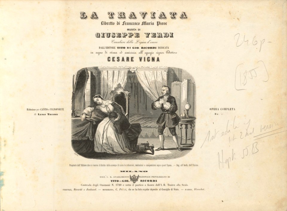 Giuseppe Verdi, La traviata title page