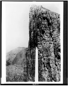 Glacier National Park, Mountain. Great vertical wall of the north face of Goathaunt Mountain, 1,200 ft. high LCCN90715348