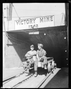 Glenn V. Johnson, Carbon Indiana and (r.) Reese Sollars, New Goshen, Indiana, both veterans of World War II and now... - NARA - 540348