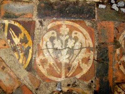 Glastonbury Abbey original tiling detail