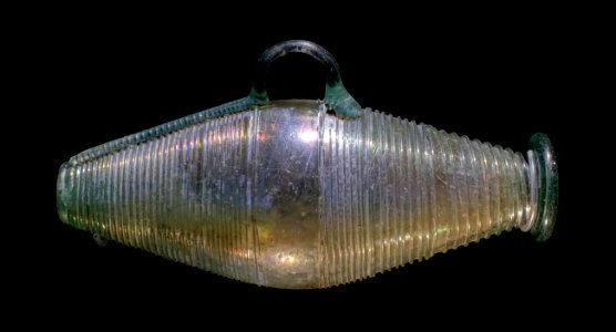 Glasswork in the form of a fish, Kirchheim am Neckar, Kreis Ludwigsburg, c. 480, glass - Landesmuseum Württemberg - Stuttgart, Germany - DSC02926