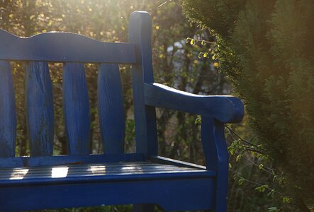 Blue seat resting place photo