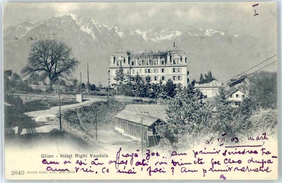 Glion Hotel Righi Vaudois (postcard 1909)