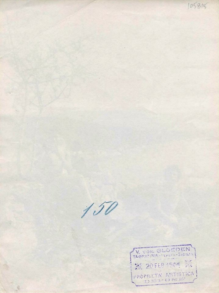 Gloeden, Wilhelm von (1856-1931) - n. 0150 verso - cm 16x 24 - 20 feb 1905