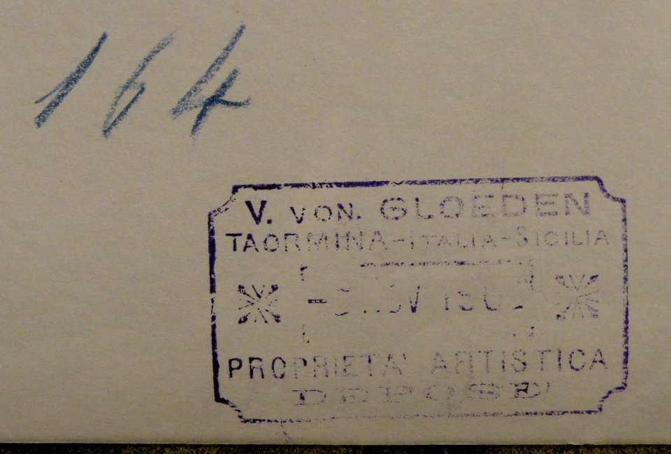 Gloeden, Wilhelm von (1856-1931) - n. 0164 - 5 Nov. 1902 - ex Texbraun Collection, Galerie David Guiraud, Paris - verso