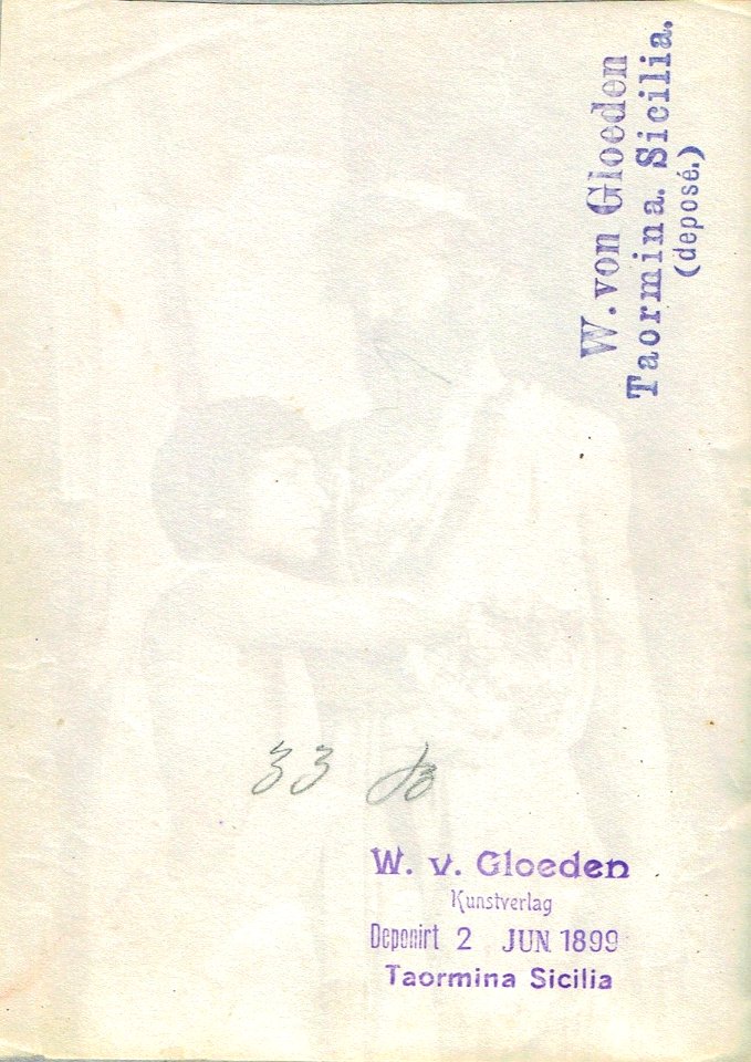 Gloeden, Wilhelm von (1856-1931) - n. 0033 verso - Deponiert 2 Jun 1899
