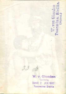Gloeden, Wilhelm von (1856-1931) - n. 0033 verso - Deponiert 2 Jun 1899
