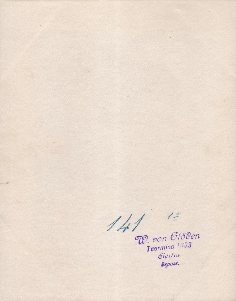Gloeden, Wilhelm von (1856-1931) - n. 0141 1a - Taormina 1903 deposé - verso