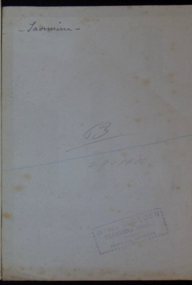 Gloeden, Wilhelm von (1856-1931) - n. 0063 verso - Santa Caterina - Timbrata, cm 18x24 - 2-9-1910