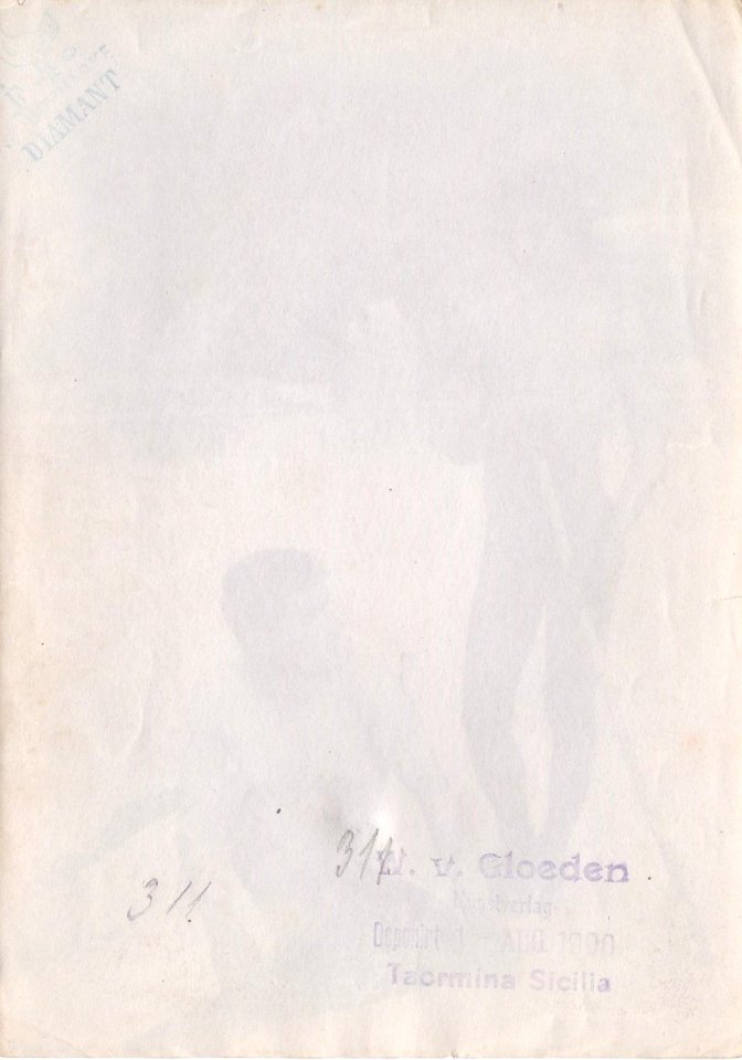 Gloeden, Wilhelm von (1856-1931) - n. 0311 v - Deponirt 1 Aug 1898
