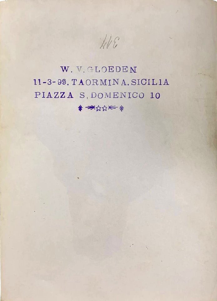 Gloeden, Wilhelm von (1856-1931) - n. 0317 verso. Timbrata. Cm 12x16. Aste LaRosa