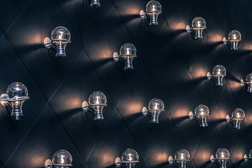 Light spark blue lamp