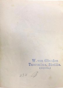Gloeden, Wilhelm von (1856-1931) - n. 0434 B verso - Timbrata. Cm 12x16. Aste LaRosa