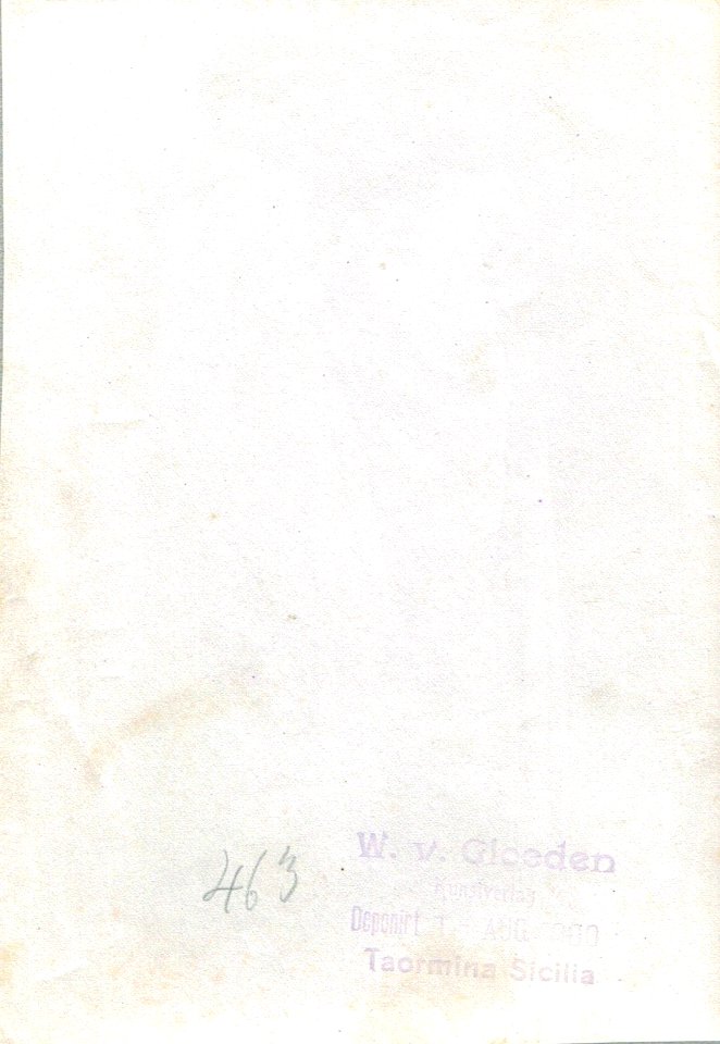 Gloeden, Wilhelm von (1856-1931) - n. 0463 verso - Deponiert Aug 1900