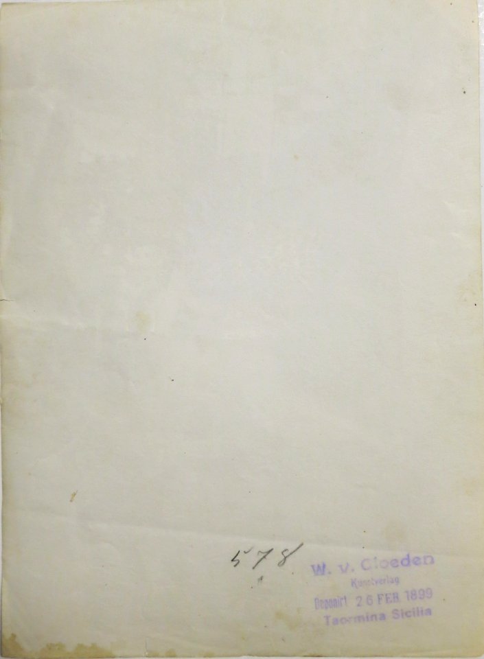 Gloeden, Wilhelm von (1856-1931) - n. 0578v - Deponirt 26 Feb 1899 - Asta Gonnelli
