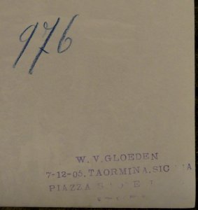 Gloeden, Wilhelm von (1856-1931) - n. 0976 - Deposé 7 12 1905 - ex Texbraun Collection, Galerie David Guiraud, Paris - verso