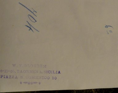 Gloeden, Wilhelm von (1856-1931) - n. 0704 - 06 11 1905 - ex Texbraun Collection, Galerie David Guiraud, Paris - verso