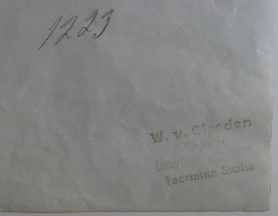 Gloeden, Wilhelm von (1856-1931) - n. 1223 verso - Deponiert 1900