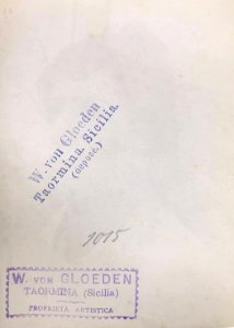 Gloeden, Wilhelm von (1856-1931) - n. 1015 verso - Timbrata. Cm 11x16. Aste LaRosa