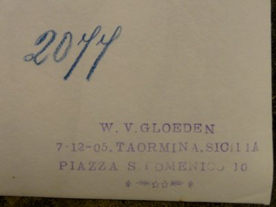 Gloeden, Wilhelm von (1856-1931) - n. 2077 - Datato 07 12 1905 - ex Texbraun Collection, Galerie David Guiraud, Paris - verso