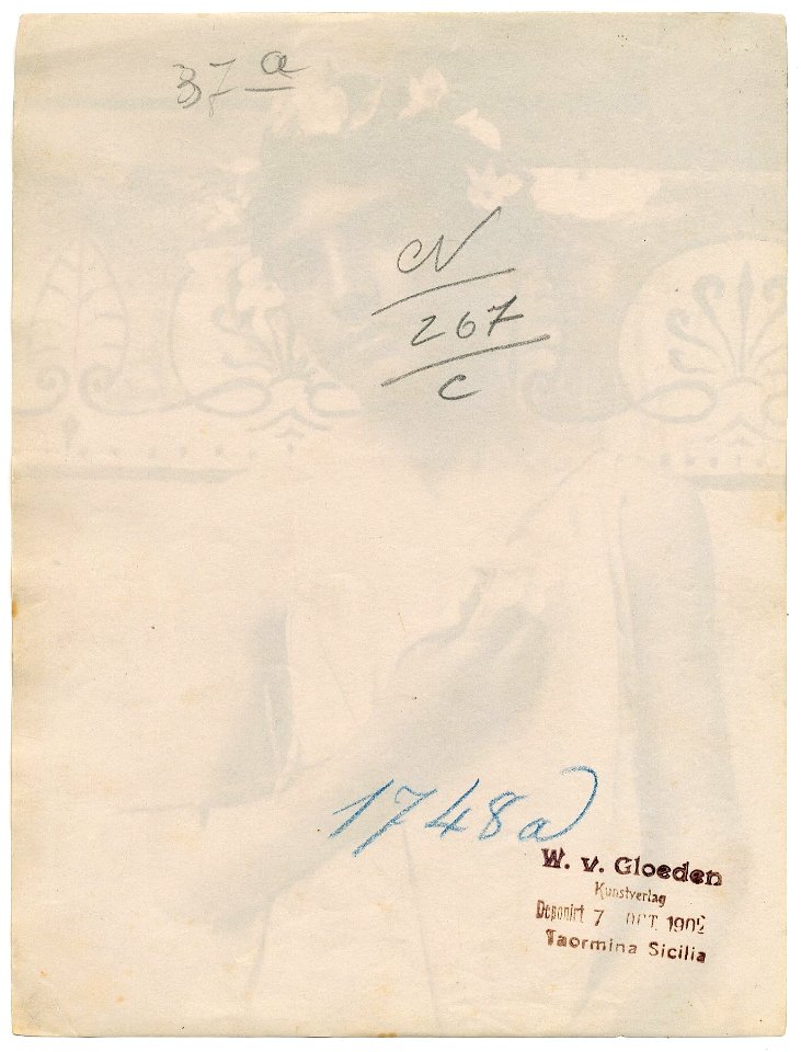 Gloeden, Wilhelm von (1856-1931) - n. 1748a v - Deponirt 7 Oct 1902