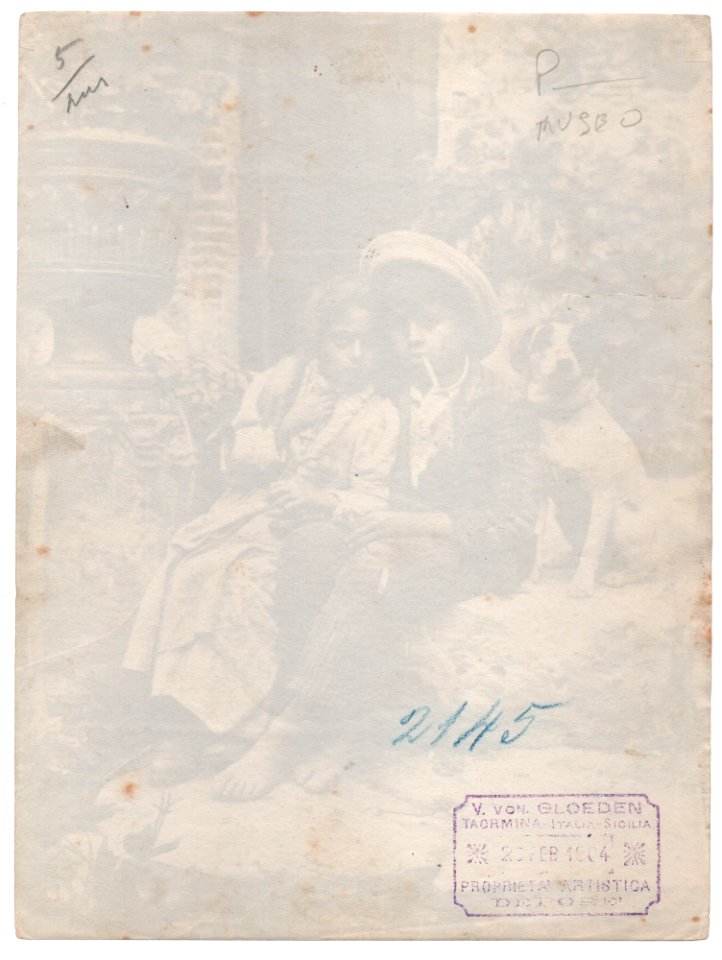 Gloeden, Wilhelm von (1856-1931) - n. 2145 verso - Sehnsucht, p. 94 - Cm 17 x 23 - Aste La Rosa