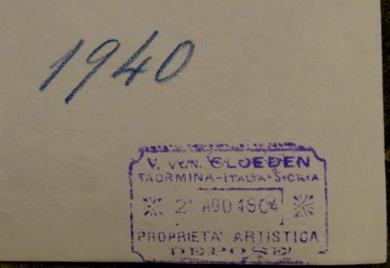 Gloeden, Wilhelm von (1856-1931) - n. 1940 verso - 21-08-1904 - ex Texbraun Collection, Galerie David Guiraud, Paris