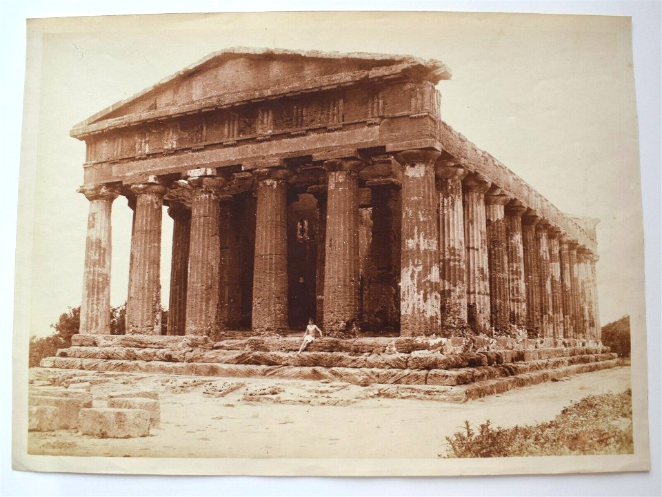 Gloeden, Wilhelm von (1856-1931) - n. G 0228r - Tempio della Concordia ad Agrigento, 387x268mm