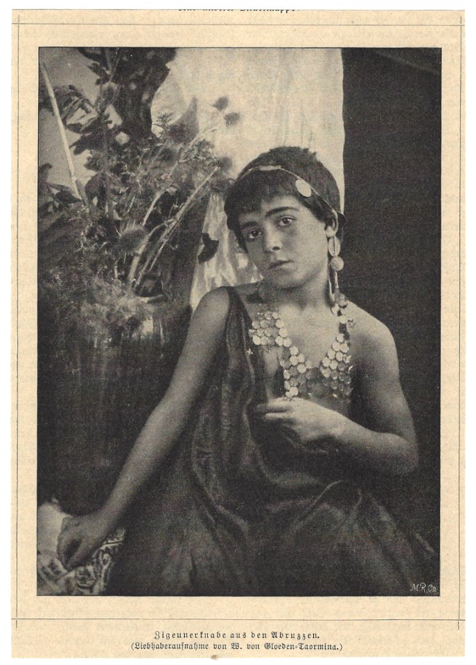Gloeden, Wilhelm von (1856-1931) - Zigeunerknabe aus den Abruzzen. From Franz Goerke, Die Kunst in der photographie, Jahrgang 5, 1901