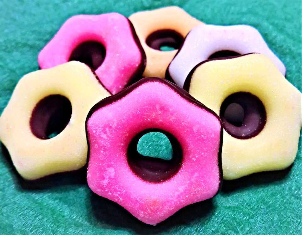 Colorful with chocolate a lot of sugar