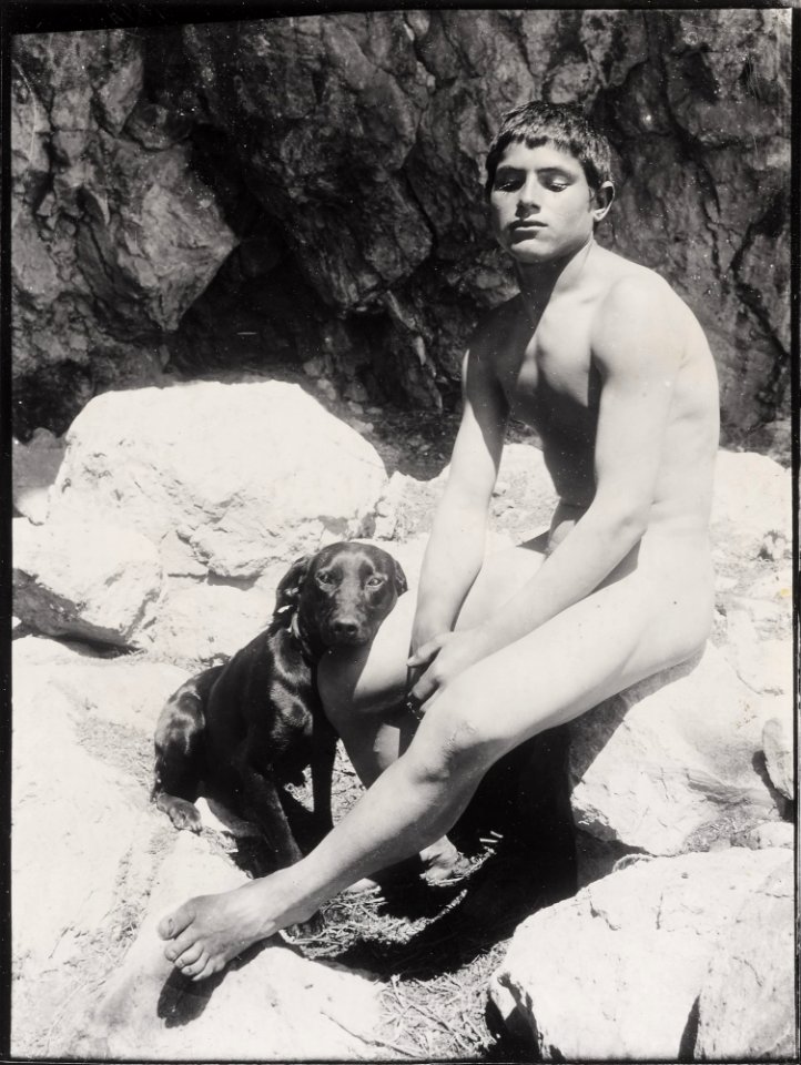 Gloeden, Wilhem von (1856-1931) - n. 1094 - Nudo maschile con cane