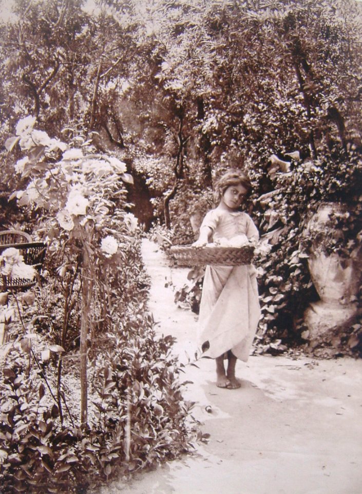 Gloeden, Wilhem von (1856-1931) - Bambina nel giardino della sua casa
