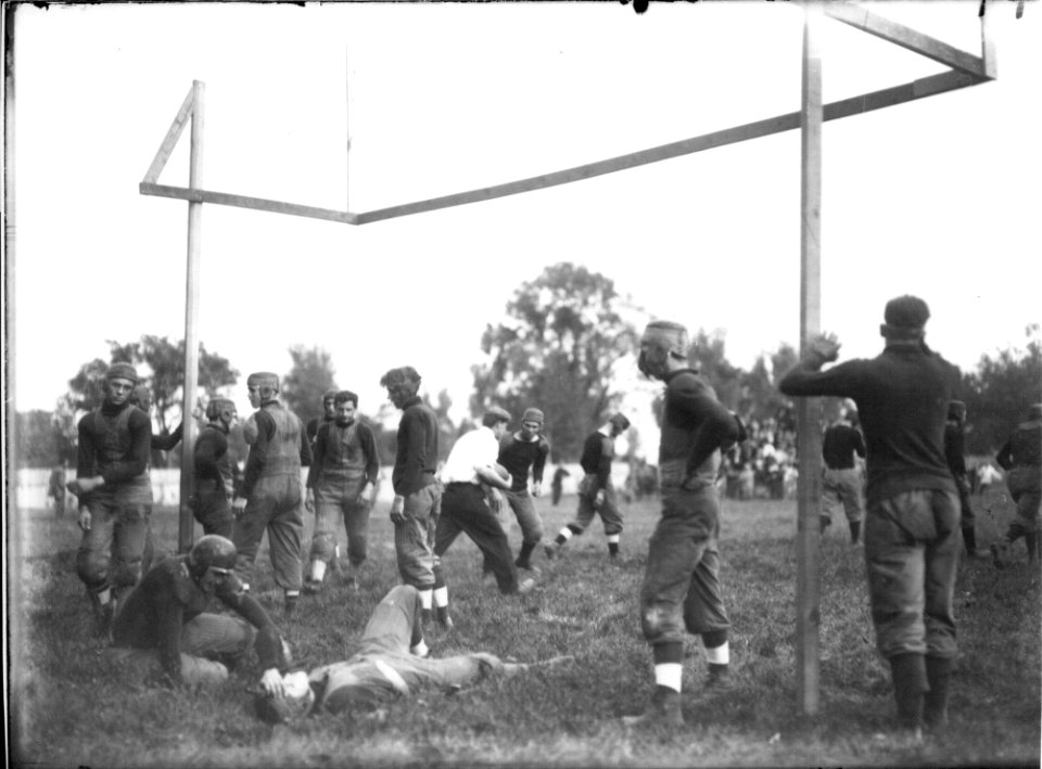 Goal line action at Miami-Wilmington football game 1911 (3200492512)