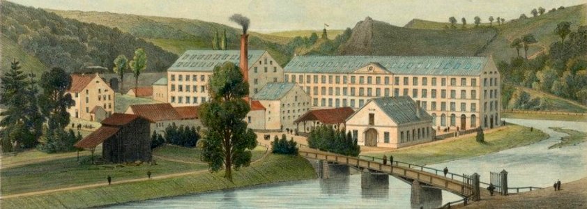 Fabrique de draps Lieutenant & Peltzer, Pepinster, 1850 (cropped)