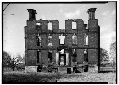 Facade of ruins Rosewell Plantation Carter Creek Gloucester County Virginia
