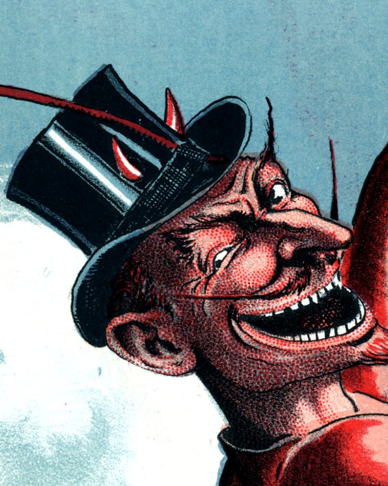 Face deatil, from- I'll paint the town red, political cartoon, 1885 (cropped)
