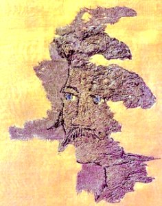 Facial portrait of a nobleman of Central Asian type, Noin-Ula carpet, 1st century BCE - 1st century CE photo