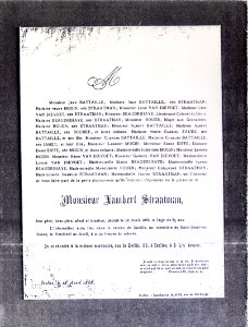 Faire-part Lambert Straatman 1888