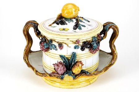 Fajans, bål med lock, 1760-tal - Hallwylska museet - 90564