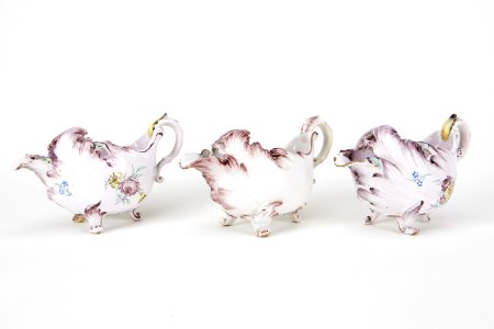 Fajans, gräddsnäckor, 3 st, 1771 - Hallwylska museet - 90575