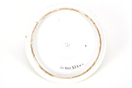 Fajans, bål med lock, baksida, 1760-tal - Hallwylska museet - 90565